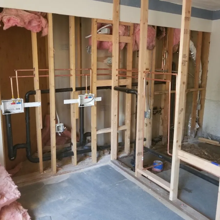 Copper pipe rough-in and plumbing installation in Lower Providence